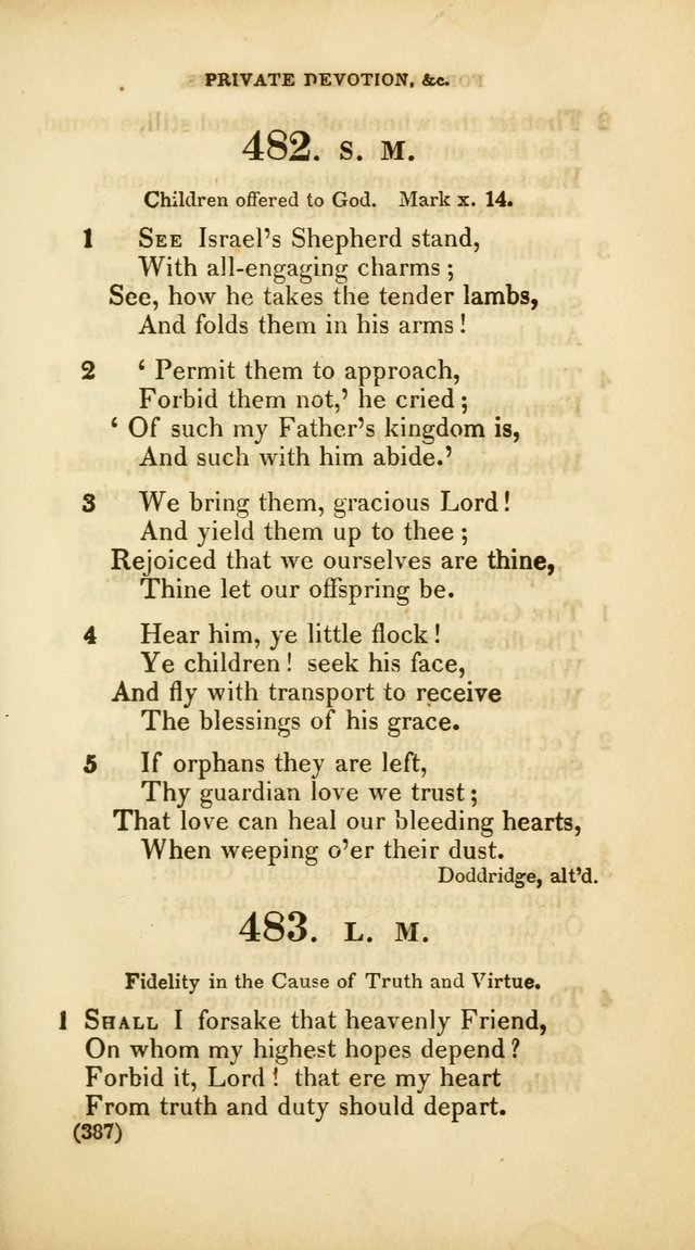 A Collection of Psalms and Hymns, for Social and Private Worship (Rev. ed.  with supplement) page 388