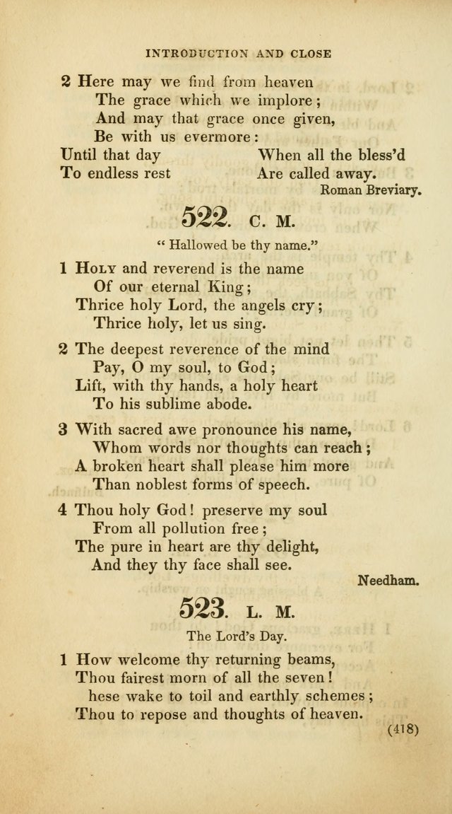 A Collection of Psalms and Hymns, for Social and Private Worship (Rev. ed.  with supplement) page 419