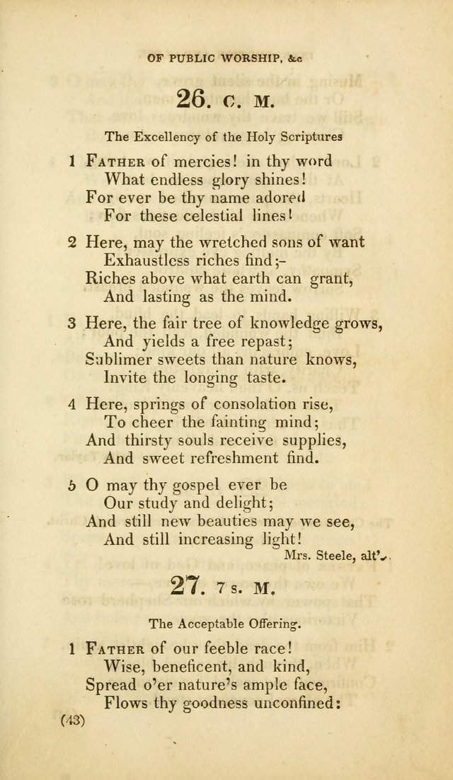 A Collection of Psalms and Hymns, for Social and Private Worship (Rev. ed.  with supplement) page 44