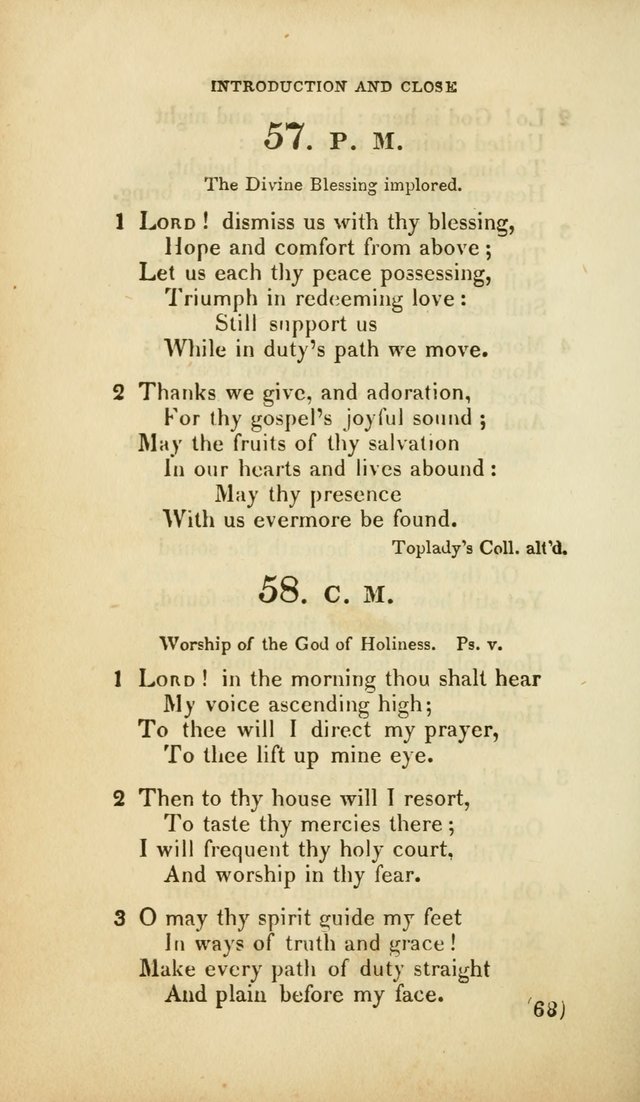 A Collection of Psalms and Hymns, for Social and Private Worship (Rev. ed.  with supplement) page 69