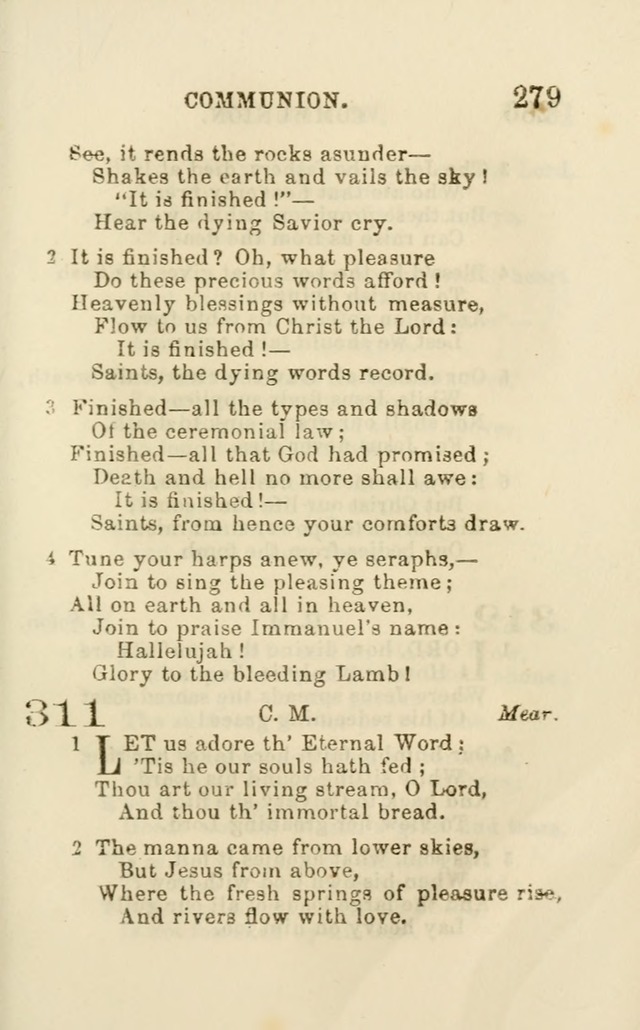 A Collection of Psalms, Hymns, and Spiritual Songs: suited to the various occasions of public worship and private devotion of the church of Christ: with an appendix of  German hymns page 279