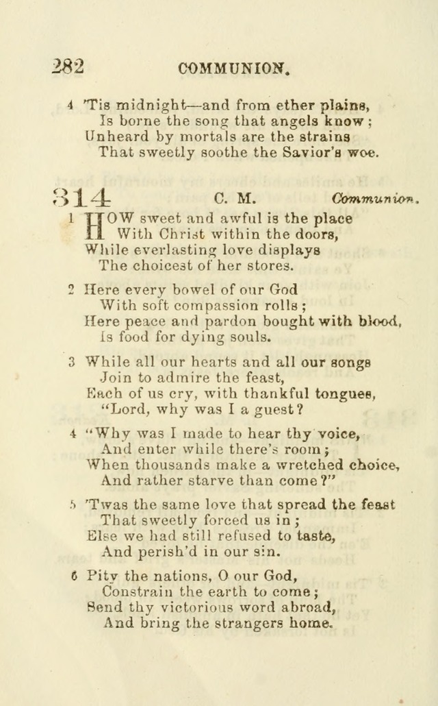 A Collection of Psalms, Hymns, and Spiritual Songs: suited to the various occasions of public worship and private devotion of the church of Christ: with an appendix of  German hymns page 282