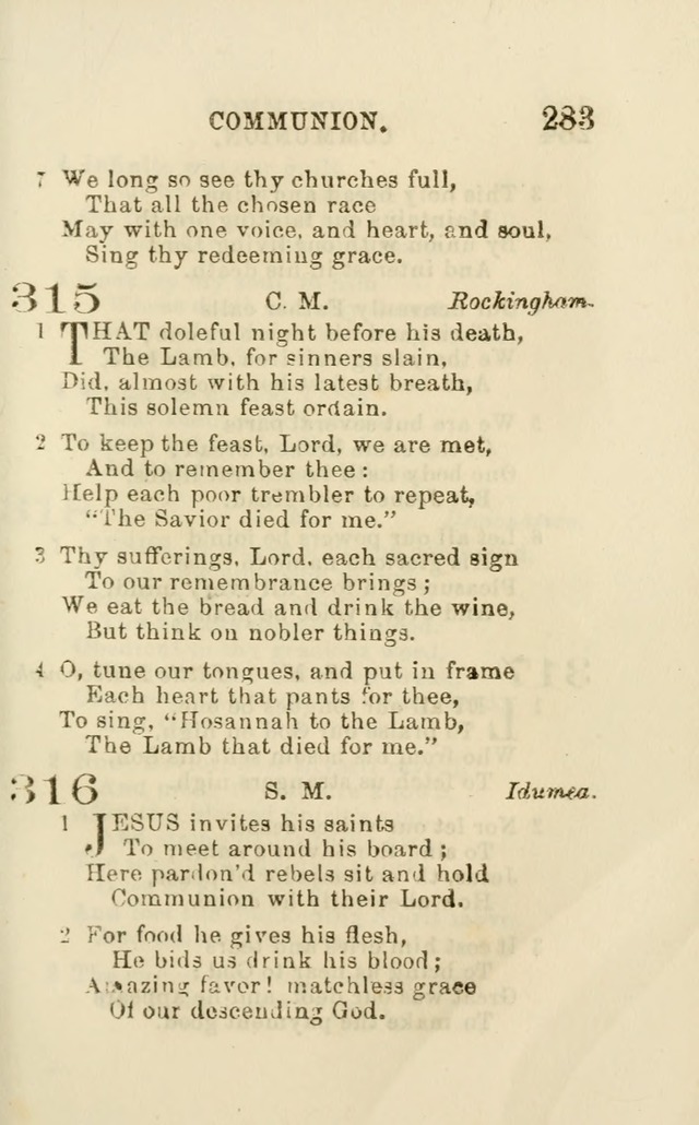 A Collection of Psalms, Hymns, and Spiritual Songs: suited to the various occasions of public worship and private devotion of the church of Christ: with an appendix of  German hymns page 283