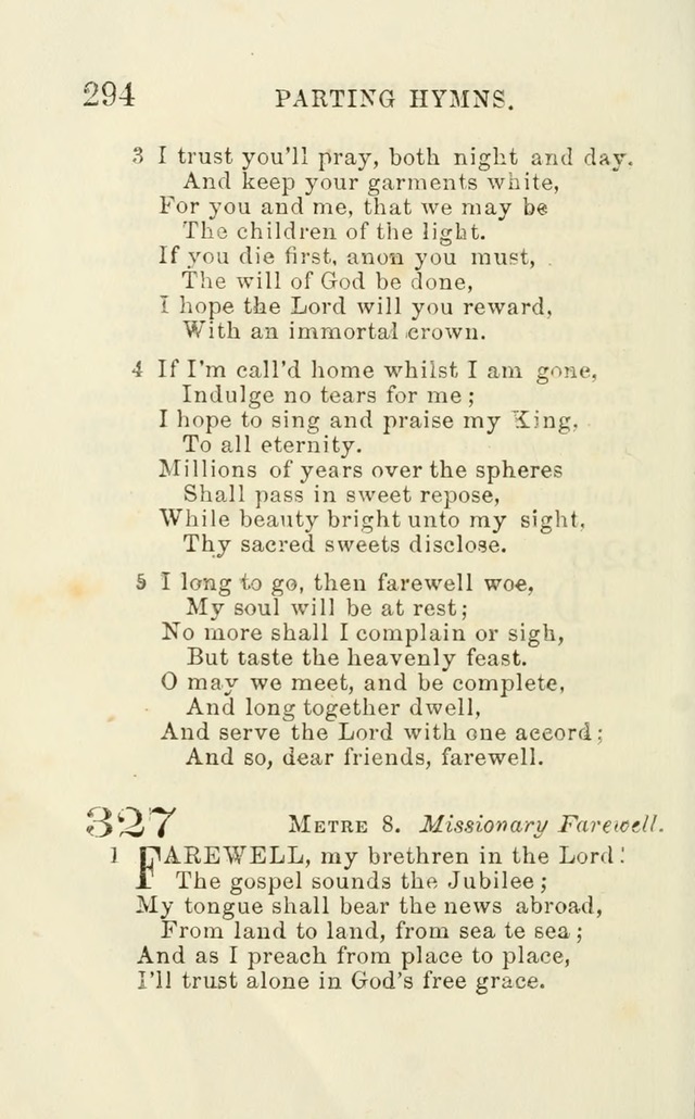 A Collection of Psalms, Hymns, and Spiritual Songs: suited to the various occasions of public worship and private devotion of the church of Christ: with an appendix of  German hymns page 294