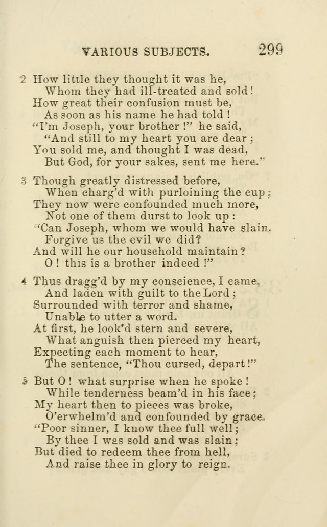 A Collection of Psalms, Hymns, and Spiritual Songs: suited to the various occasions of public worship and private devotion of the church of Christ: with an appendix of  German hymns page 299