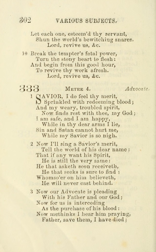 A Collection of Psalms, Hymns, and Spiritual Songs: suited to the various occasions of public worship and private devotion of the church of Christ: with an appendix of  German hymns page 302