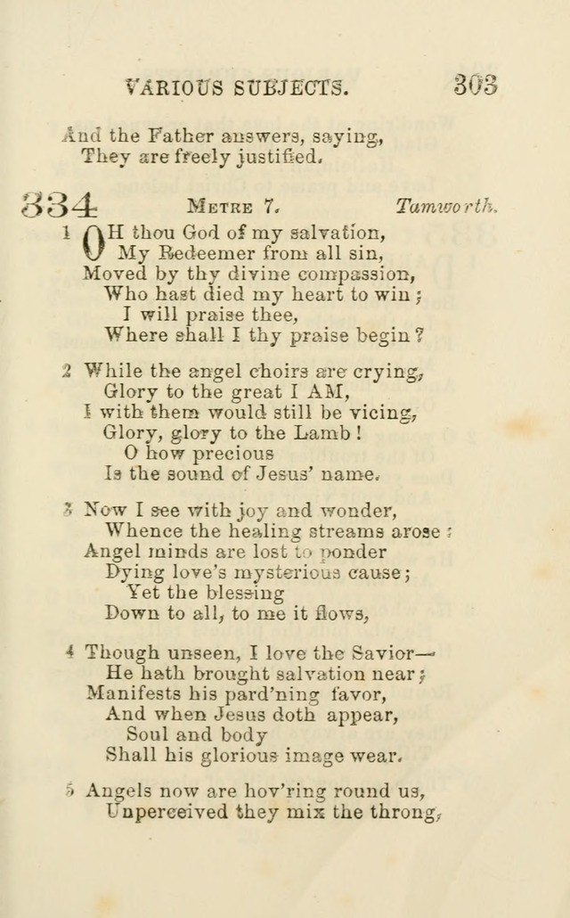 A Collection of Psalms, Hymns, and Spiritual Songs: suited to the various occasions of public worship and private devotion of the church of Christ: with an appendix of  German hymns page 303