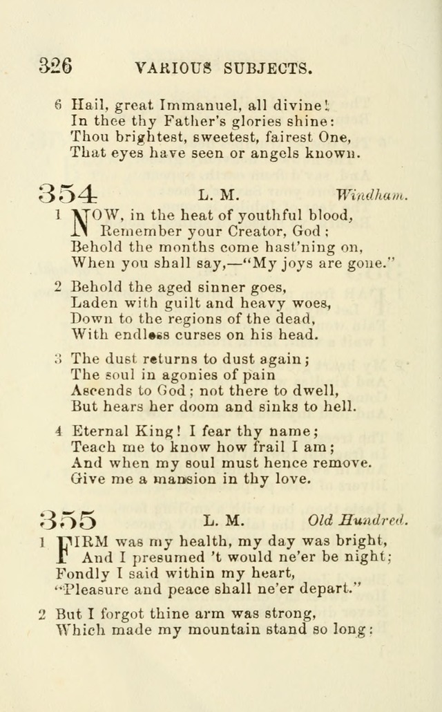 A Collection of Psalms, Hymns, and Spiritual Songs: suited to the various occasions of public worship and private devotion of the church of Christ: with an appendix of  German hymns page 326