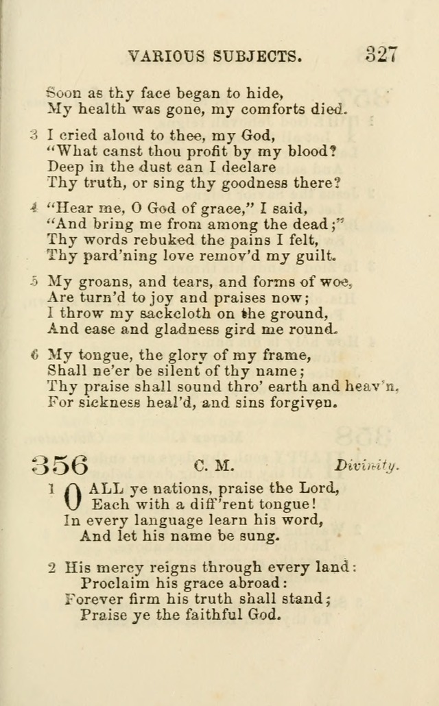 A Collection of Psalms, Hymns, and Spiritual Songs: suited to the various occasions of public worship and private devotion of the church of Christ: with an appendix of  German hymns page 327