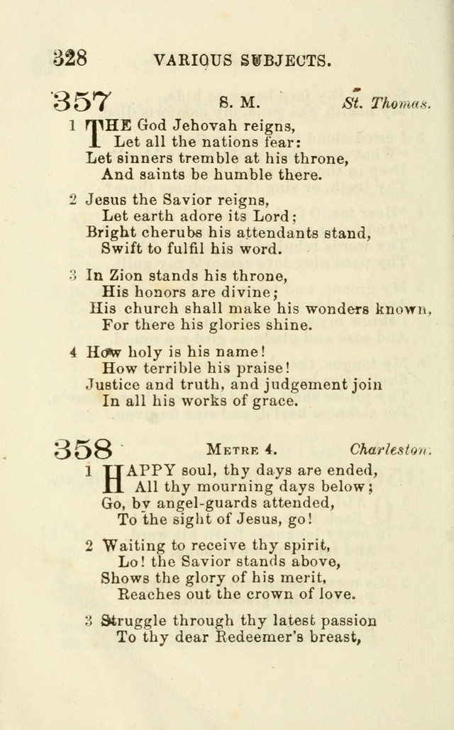 A Collection of Psalms, Hymns, and Spiritual Songs: suited to the various occasions of public worship and private devotion of the church of Christ: with an appendix of  German hymns page 328