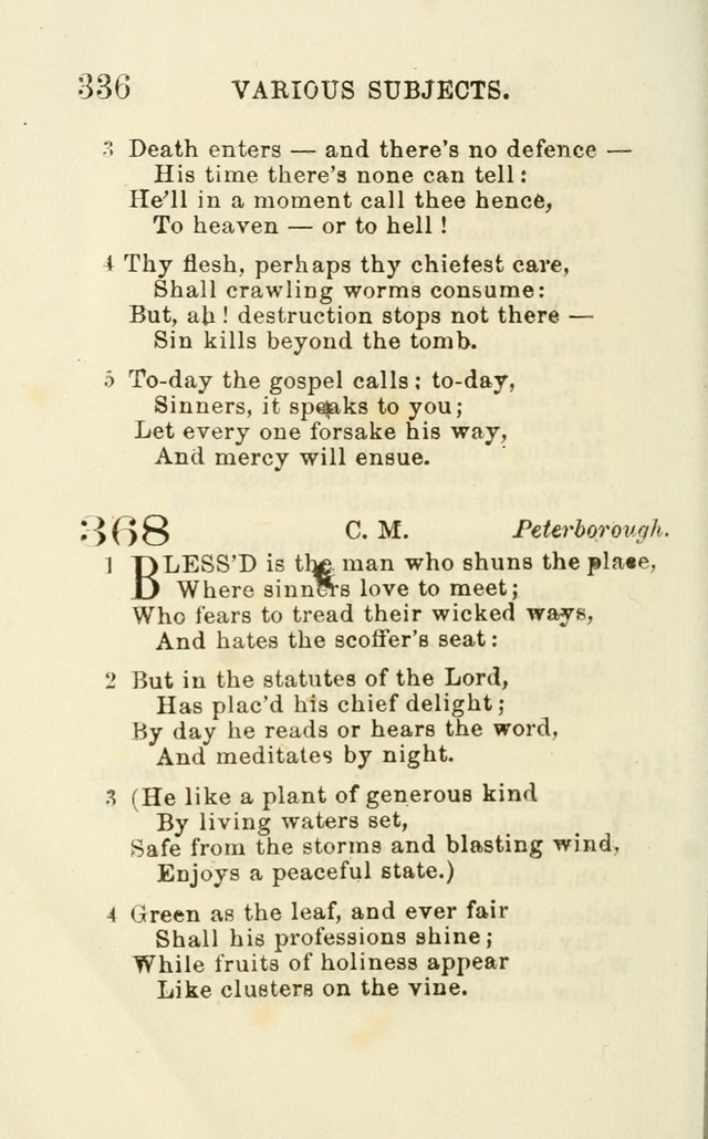 A Collection of Psalms, Hymns, and Spiritual Songs: suited to the various occasions of public worship and private devotion of the church of Christ: with an appendix of  German hymns page 336