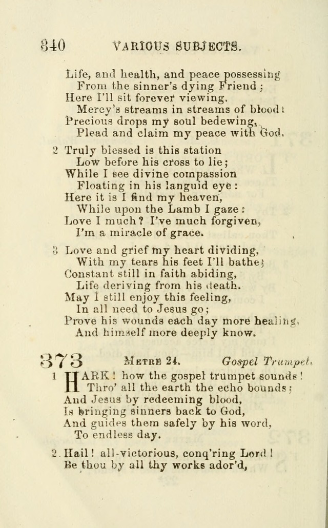 A Collection of Psalms, Hymns, and Spiritual Songs: suited to the various occasions of public worship and private devotion of the church of Christ: with an appendix of  German hymns page 340