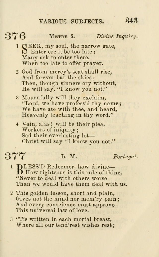 A Collection of Psalms, Hymns, and Spiritual Songs: suited to the various occasions of public worship and private devotion of the church of Christ: with an appendix of  German hymns page 343