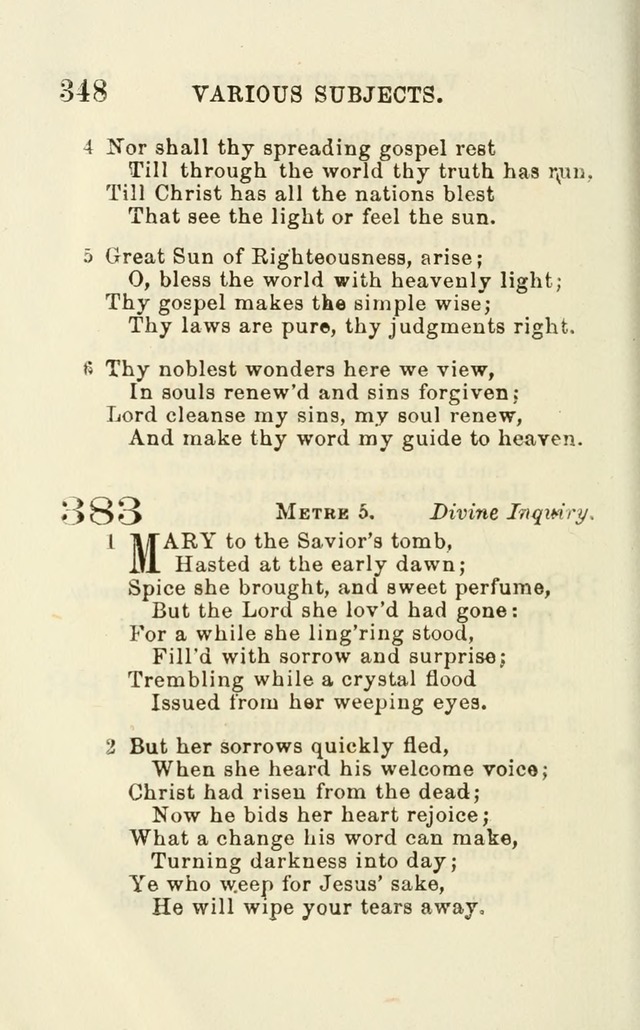 A Collection of Psalms, Hymns, and Spiritual Songs: suited to the various occasions of public worship and private devotion of the church of Christ: with an appendix of  German hymns page 348