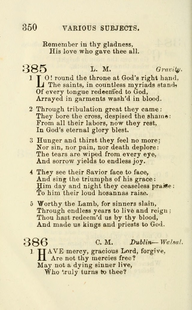 A Collection of Psalms, Hymns, and Spiritual Songs: suited to the various occasions of public worship and private devotion of the church of Christ: with an appendix of  German hymns page 350