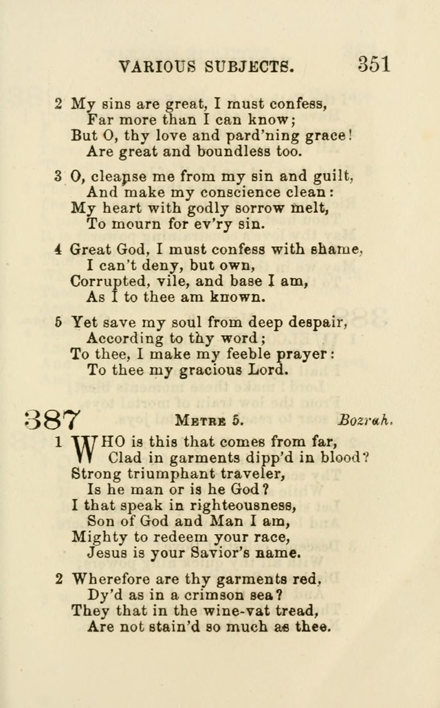 A Collection of Psalms, Hymns, and Spiritual Songs: suited to the various occasions of public worship and private devotion of the church of Christ: with an appendix of  German hymns page 351