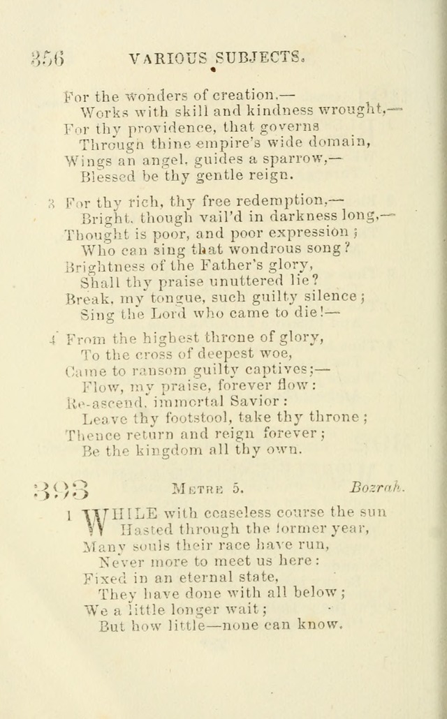 A Collection of Psalms, Hymns, and Spiritual Songs: suited to the various occasions of public worship and private devotion of the church of Christ: with an appendix of  German hymns page 356