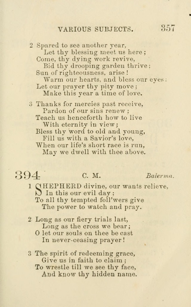 A Collection of Psalms, Hymns, and Spiritual Songs: suited to the various occasions of public worship and private devotion of the church of Christ: with an appendix of  German hymns page 357