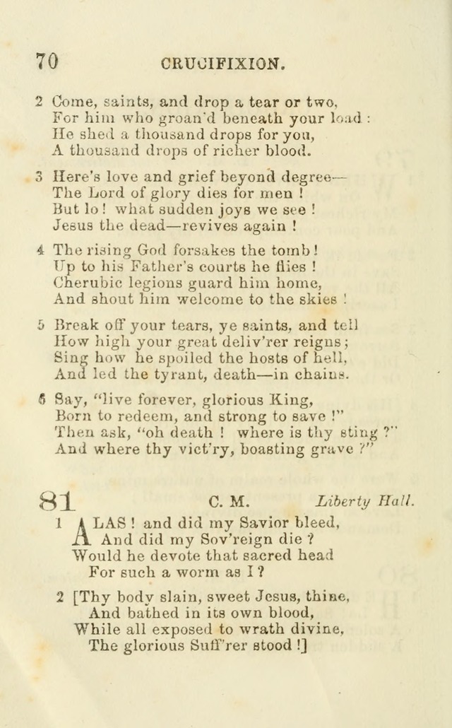 A Collection of Psalms, Hymns, and Spiritual Songs: suited to the various occasions of public worship and private devotion of the church of Christ: with an appendix of  German hymns page 68