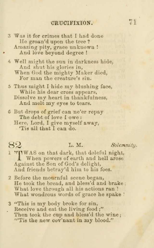 A Collection of Psalms, Hymns, and Spiritual Songs: suited to the various occasions of public worship and private devotion of the church of Christ: with an appendix of  German hymns page 69