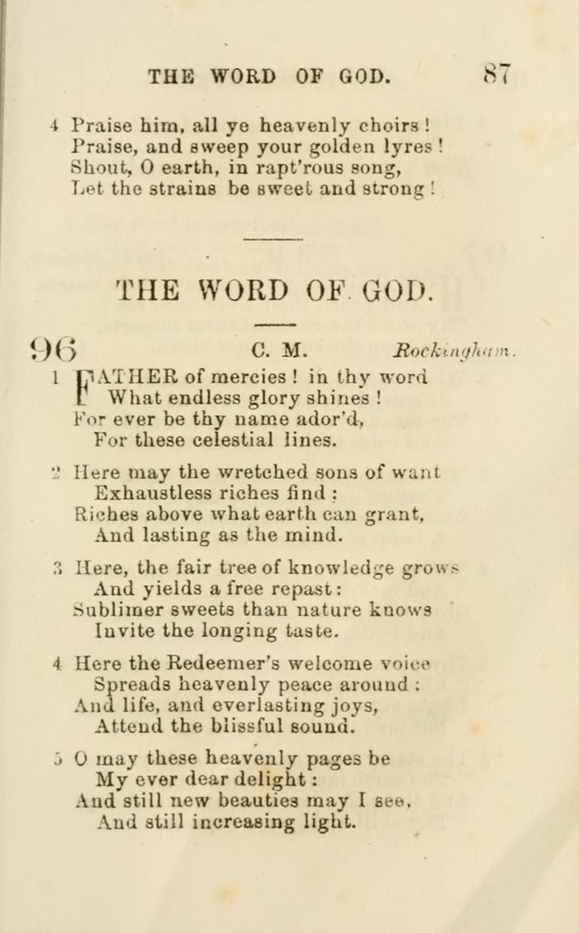 A Collection of Psalms, Hymns, and Spiritual Songs: suited to the various occasions of public worship and private devotion of the church of Christ: with an appendix of  German hymns page 85