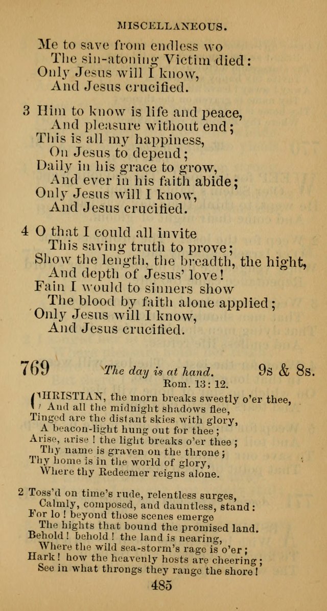 A Collection of Psalms, Hymns and Spiritual Songs; suited to the various kinds of Christian worship; and especially designed for and adapted to the Fraternity of the Brethren... page 492