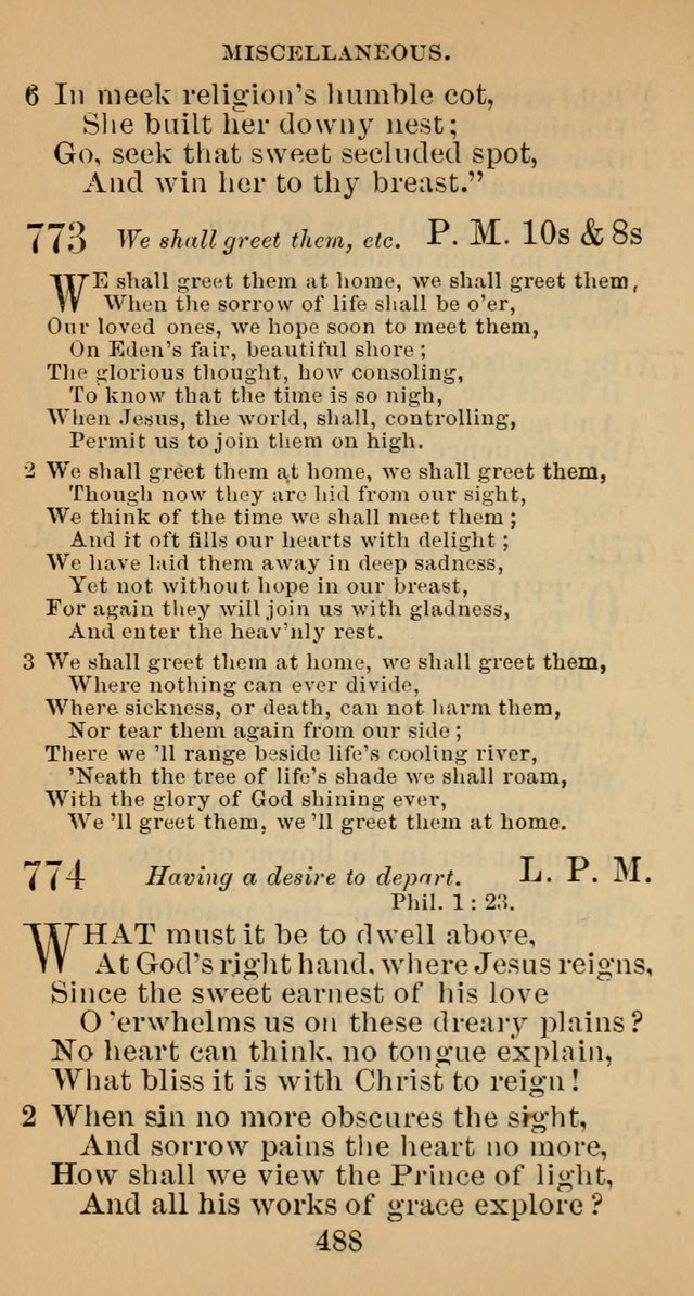 A Collection of Psalms, Hymns and Spiritual Songs; suited to the various kinds of Christian worship; and especially designed for and adapted to the Fraternity of the Brethren... page 495