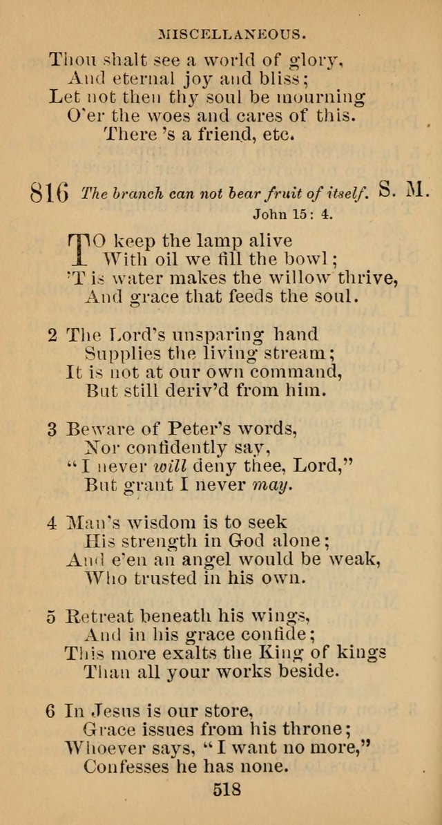 A Collection of Psalms, Hymns and Spiritual Songs; suited to the various kinds of Christian worship; and especially designed for and adapted to the Fraternity of the Brethren... page 525