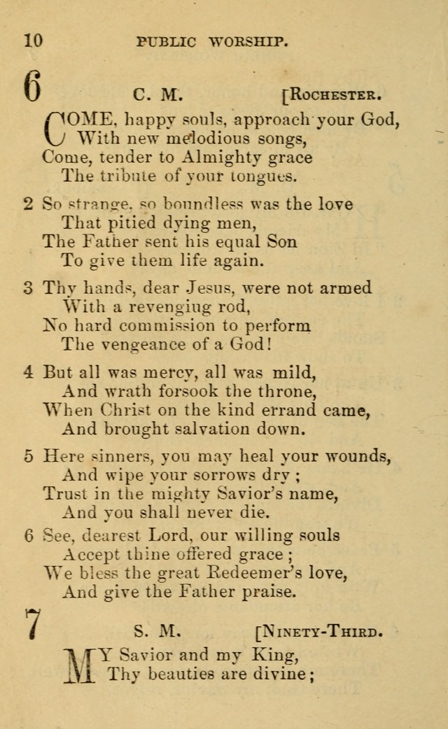 A Collection of Psalms, Hymns, and Spiritual Songs: suited to the various occasions of public worship and private devotion, of the church of Christ (6th ed.) page 10