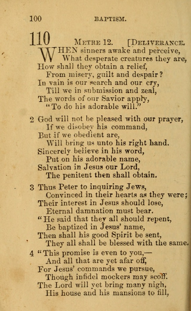 A Collection of Psalms, Hymns, and Spiritual Songs: suited to the various occasions of public worship and private devotion, of the church of Christ (6th ed.) page 100