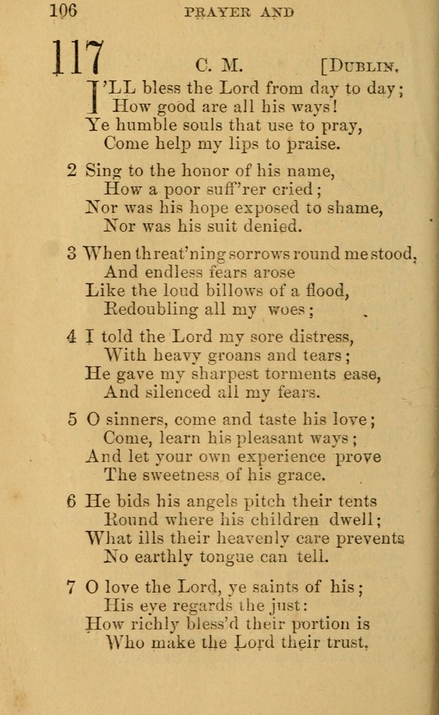 A Collection of Psalms, Hymns, and Spiritual Songs: suited to the various occasions of public worship and private devotion, of the church of Christ (6th ed.) page 106