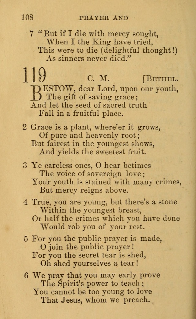 A Collection of Psalms, Hymns, and Spiritual Songs: suited to the various occasions of public worship and private devotion, of the church of Christ (6th ed.) page 108