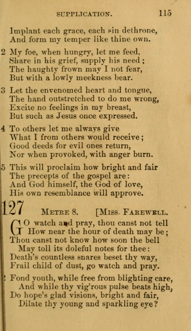 A Collection of Psalms, Hymns, and Spiritual Songs: suited to the various occasions of public worship and private devotion, of the church of Christ (6th ed.) page 115