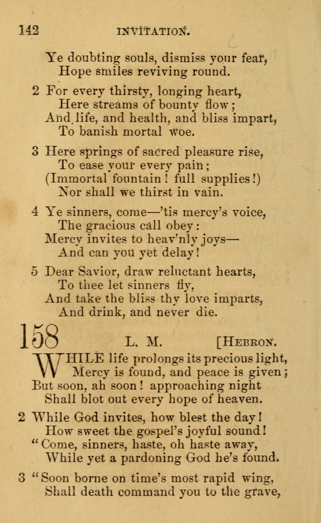 A Collection of Psalms, Hymns, and Spiritual Songs: suited to the various occasions of public worship and private devotion, of the church of Christ (6th ed.) page 142