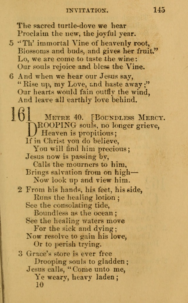 A Collection of Psalms, Hymns, and Spiritual Songs: suited to the various occasions of public worship and private devotion, of the church of Christ (6th ed.) page 145