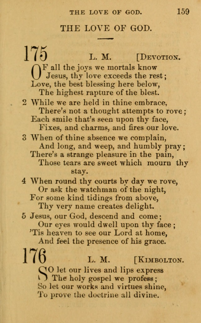 A Collection of Psalms, Hymns, and Spiritual Songs: suited to the various occasions of public worship and private devotion, of the church of Christ (6th ed.) page 159