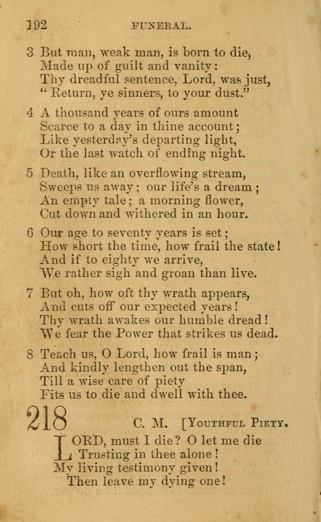 A Collection of Psalms, Hymns, and Spiritual Songs: suited to the various occasions of public worship and private devotion, of the church of Christ (6th ed.) page 192