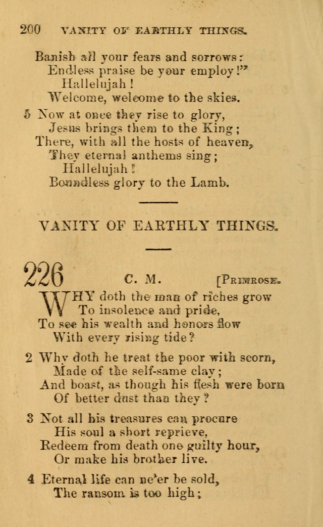 A Collection of Psalms, Hymns, and Spiritual Songs: suited to the various occasions of public worship and private devotion, of the church of Christ (6th ed.) page 200