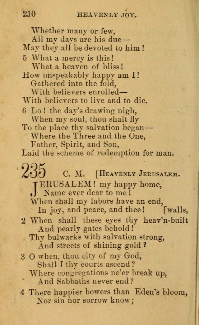 A Collection of Psalms, Hymns, and Spiritual Songs: suited to the various occasions of public worship and private devotion, of the church of Christ (6th ed.) page 210