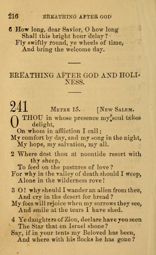 A Collection of Psalms, Hymns, and Spiritual Songs: suited to the various occasions of public worship and private devotion, of the church of Christ (6th ed.) page 216