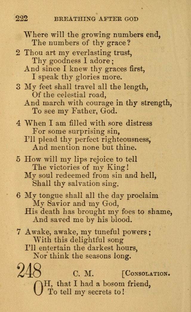 A Collection of Psalms, Hymns, and Spiritual Songs: suited to the various occasions of public worship and private devotion, of the church of Christ (6th ed.) page 222