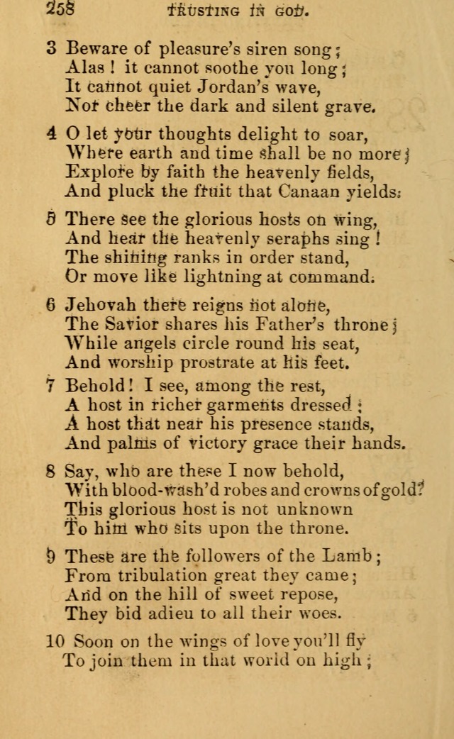 A Collection of Psalms, Hymns, and Spiritual Songs: suited to the various occasions of public worship and private devotion, of the church of Christ (6th ed.) page 258