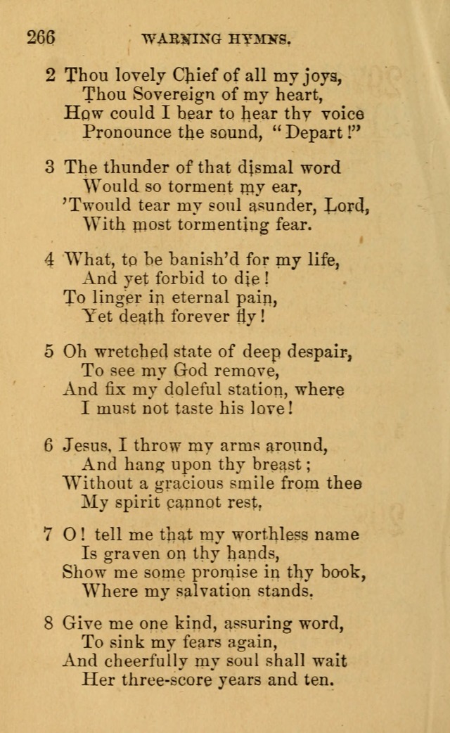 A Collection of Psalms, Hymns, and Spiritual Songs: suited to the various occasions of public worship and private devotion, of the church of Christ (6th ed.) page 266