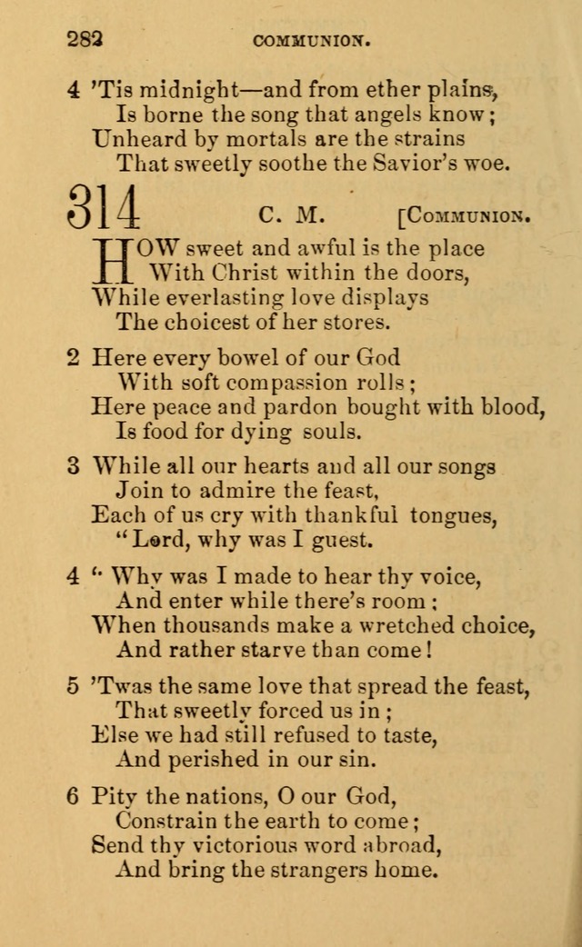 A Collection of Psalms, Hymns, and Spiritual Songs: suited to the various occasions of public worship and private devotion, of the church of Christ (6th ed.) page 282