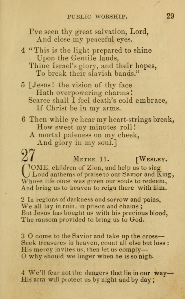 A Collection of Psalms, Hymns, and Spiritual Songs: suited to the various occasions of public worship and private devotion, of the church of Christ (6th ed.) page 29