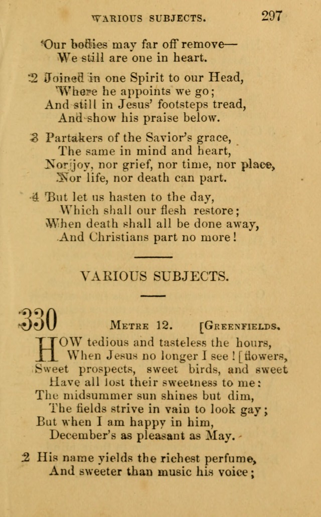 A Collection of Psalms, Hymns, and Spiritual Songs: suited to the various occasions of public worship and private devotion, of the church of Christ (6th ed.) page 297