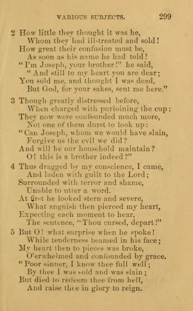 A Collection of Psalms, Hymns, and Spiritual Songs: suited to the various occasions of public worship and private devotion, of the church of Christ (6th ed.) page 299