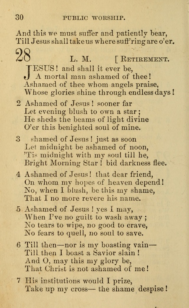 A Collection of Psalms, Hymns, and Spiritual Songs: suited to the various occasions of public worship and private devotion, of the church of Christ (6th ed.) page 30