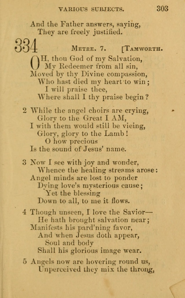 A Collection of Psalms, Hymns, and Spiritual Songs: suited to the various occasions of public worship and private devotion, of the church of Christ (6th ed.) page 303