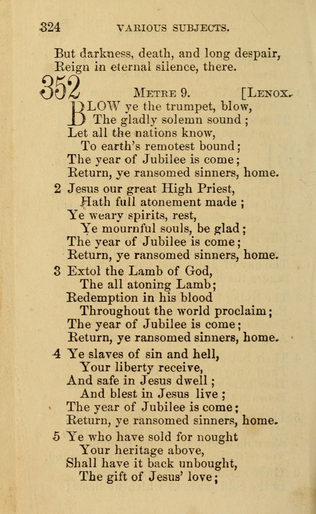 A Collection of Psalms, Hymns, and Spiritual Songs: suited to the various occasions of public worship and private devotion, of the church of Christ (6th ed.) page 324